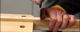 cutting a notch in wood